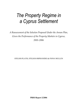 The Property Regime in a Cyprus Settlement