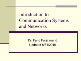 Introduction to Communication Systems and Networks