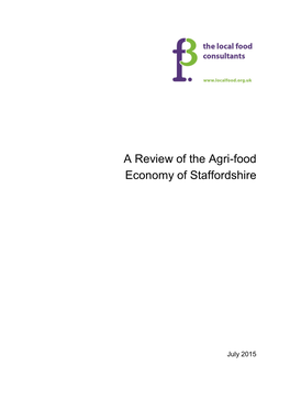 A Review of the Agri-Food Economy of Staffordshire