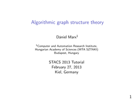 Algorithmic Graph Structure Theory