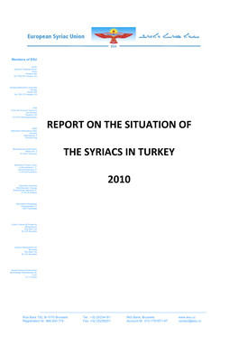 Report on the Situation of the Syriacs in Turkey 2010