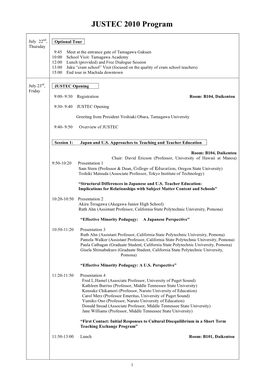 JUSTEC 2010 Program