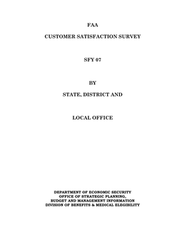 Faa Customer Satisfaction Survey