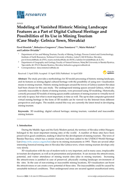 Modeling of Vanished Historic Mining Landscape Features As a Part Of