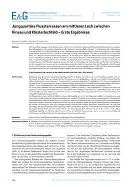 Jungquartäre Flussterrassen Am Mittleren Lech Zwischen Kinsau Und Klosterlechfeld – Erste Ergebnisse