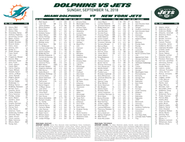 Dolphins Vs Jets Sunday, September 16, 2018 Miami Dolphins Vs New York Jets No