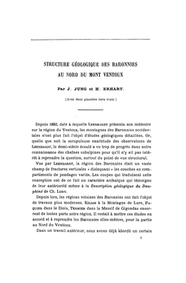 Structure Géologique Des Baronnies Au Nord Du Mont Ventoux