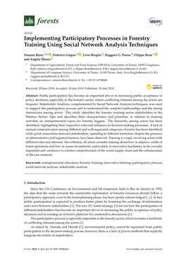 Implementing Participatory Processes in Forestry Training Using Social Network Analysis Techniques