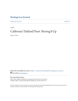 California's Tideland Trust: Shoring It up Peter C