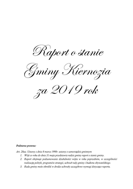 Raport O Stanie Gminy Kiernozia Za 2019 Rok