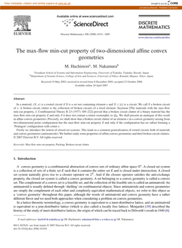 The Max-Flow Min-Cut Property of Two-Dimensional Affine Convex