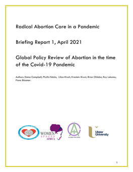 Radical Abortion Care in Covid-19 Global Policy Review