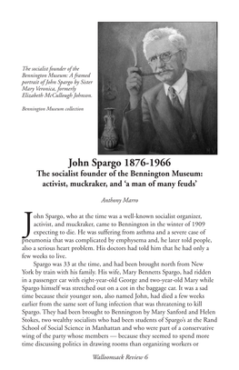 John Spargo by Sister Mary Veronica, Formerly Elizabeth Mccullough Johnson