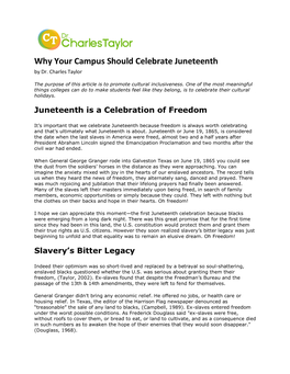 Why Your Campus Should Celebrate Juneteenth by Dr