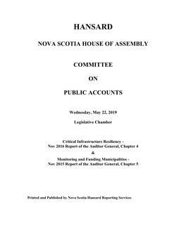 Public Accounts Committee in Camera 22-05-2019