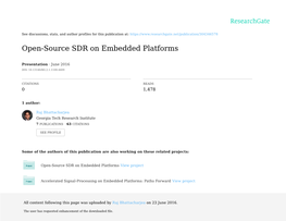 Open-Source SDR on Embedded Platforms