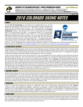 2016 Colorado Skiing Notes