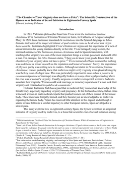 “The Chamber of Your Virginity Does Not Have a Price”: the Scientific Construction of the Hymen As an Indicator of Sexual In