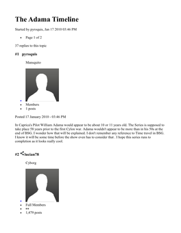 The Adama Timeline