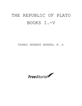 The Republic of Plato Books I.-V