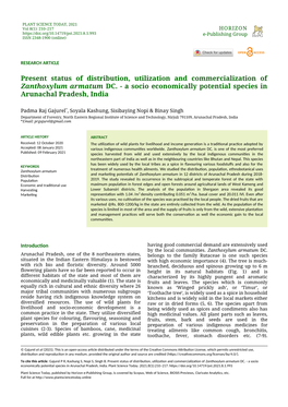 PLANT SCIENCE TODAY, 2021 Vol 8(1): 210–217 HORIZON E-Publishing Group ISSN 2348-1900 (Online)