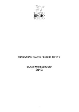 Fondazione Teatro Regio Di Torino Bilancio Di Esercizio