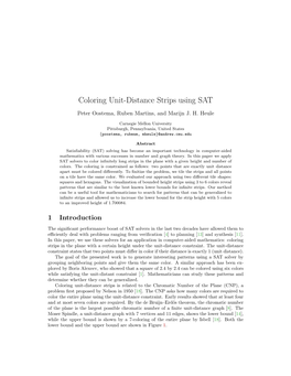 Coloring Unit-Distance Strips Using SAT