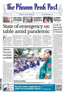 State of Emergency on Table Amid Pandemic