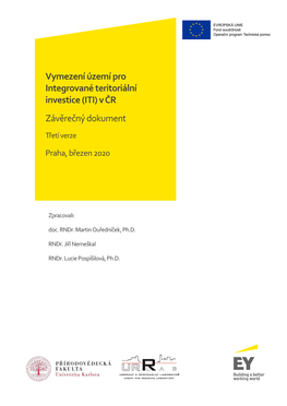 Vymezení Území Pro Integrované Teritoriální Investice (ITI) V ČR Závěrečný Dokument