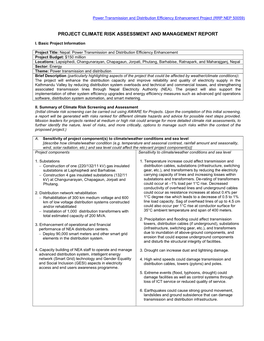 Project Climate Risk Assessment and Management Report