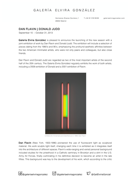 DAN FLAVIN | DONALD JUDD September 10 – October 31, 2013