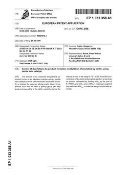 Control of Diarylalkane By-Product Formation in Alkylation of Aromatics by Oleﬁns Using Zeolite Beta Catalyst