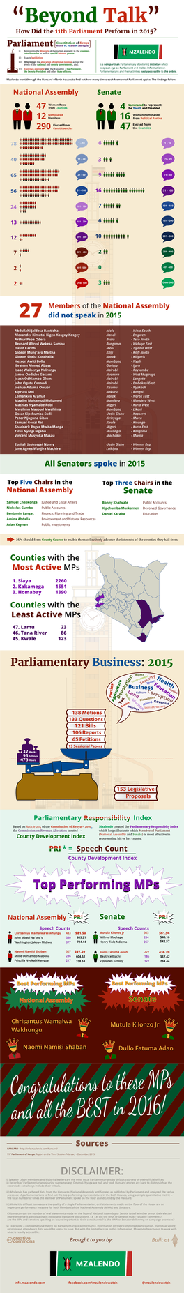How Did the 11Th Parliament Perform in 2015?