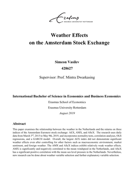 Weather Effects on the Amsterdam Stock Exchange