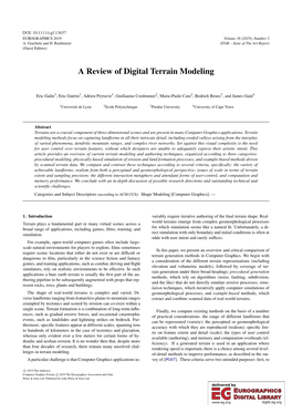 A Review of Digital Terrain Modeling