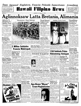 Hawaii Filipino News Aglinnoksaw Latta Bretania, Alimania