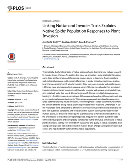 Linking Native and Invader Traits Explains Native Spider Population Responses to Plant Invasion