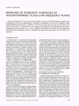 Response of Energetic Particles to Magnetospheric Ultra-Low-Frequency Waves