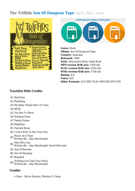 The Triffids Son of Dungeon Tape Mp3, Flac, Wma