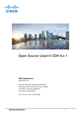 Open Source Used in CDH 6.X 1