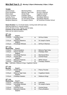 Central Hoops Merrilands Minis St Pius X Bulls Fitz