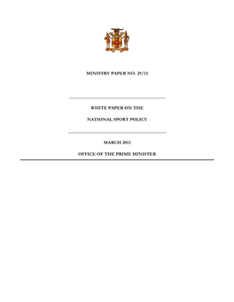 White Paper on the National Sport Policy