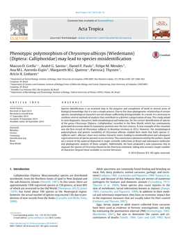 Acta Tropica Phenotypic Polymorphism of Chrysomya