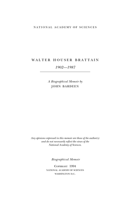 Walter Houser Brattain