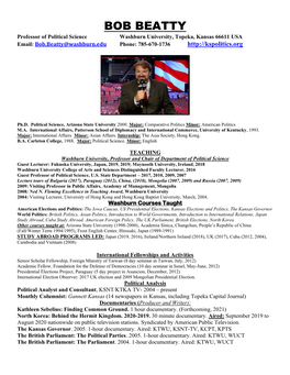 Bob Beatty CV