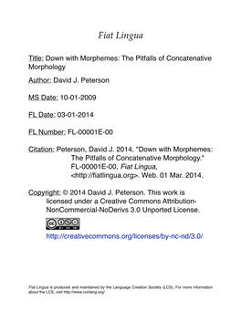 Down with Morphemes: the Pitfalls of Concatenative Morphology