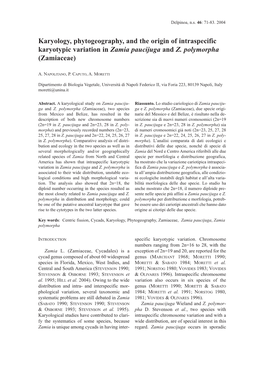 Karyology, Phytogeography, and the Origin of Intraspecific Karyotypic Variation in Zamia Paucijuga and Z