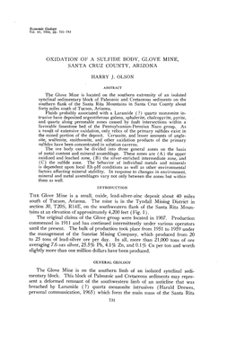 Oxidation of a Sulfide Body, Glove Mine, Santa Cruz County, Arizona