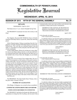 Legislative Journal