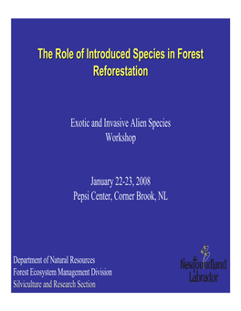 The Role of Introduced Species in Forest Reforestation